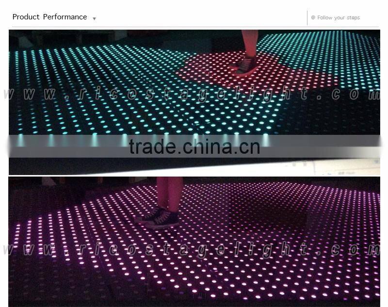 nightclubs party dj IP65 8*8 pixels Interactive led portable dance floor