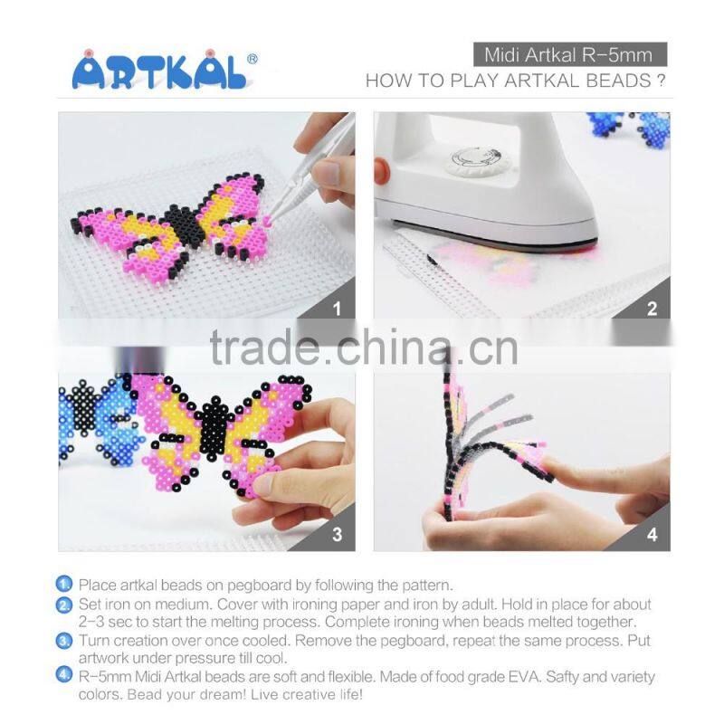Artkal 24 colors midi soft hama beads CR24 box sets educational toys perler beads