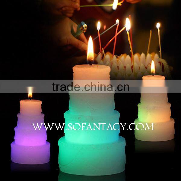 colour changing led wax candle light for wedding events,real wax candle