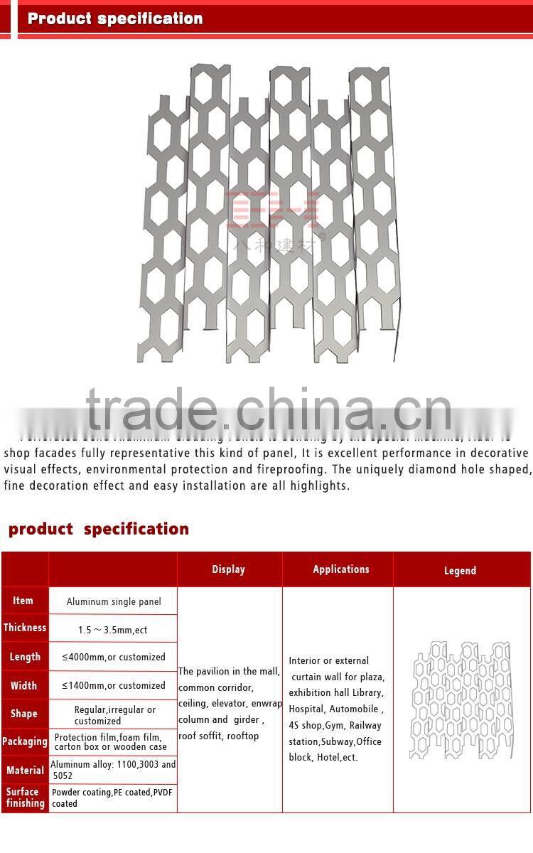 Fire rated perforated aluminum wall cladding