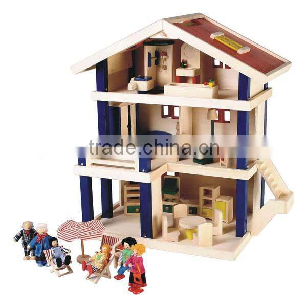 Kids Wooden Doll Villa
