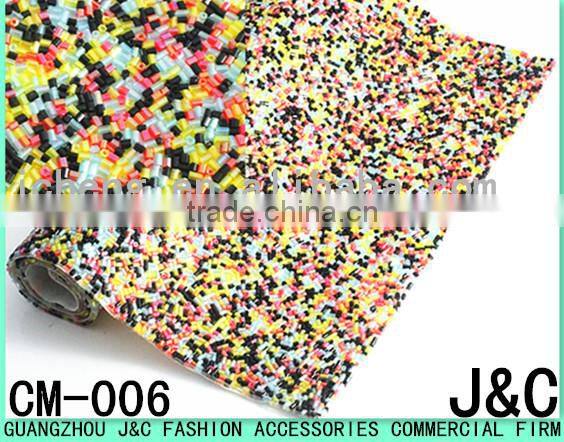 8*8 square glass stone mesh roll 24*40 cm hot fix glue mesh trimming