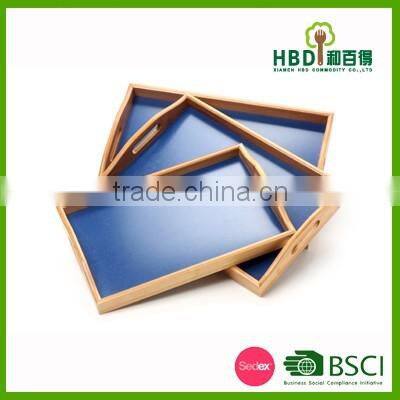 3 pcs Fashion bamboo wooden serving tray for sale