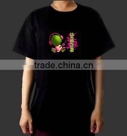 muticolor popular 100% cotton EL t-shirt for party and celebratory situation