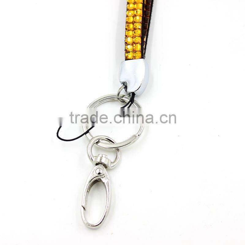 Fashion goody rhinestone crystal mobile phone strings with Tendrils buckle