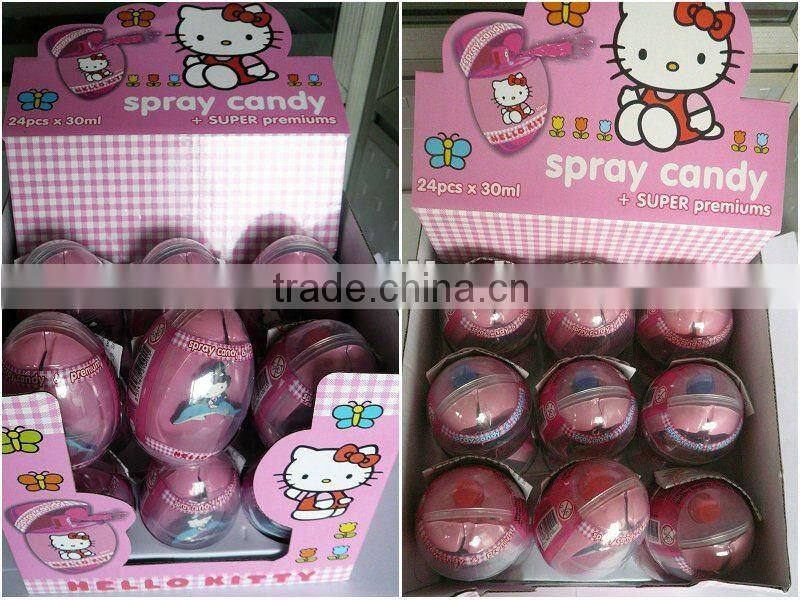egg shape spray liquid candy