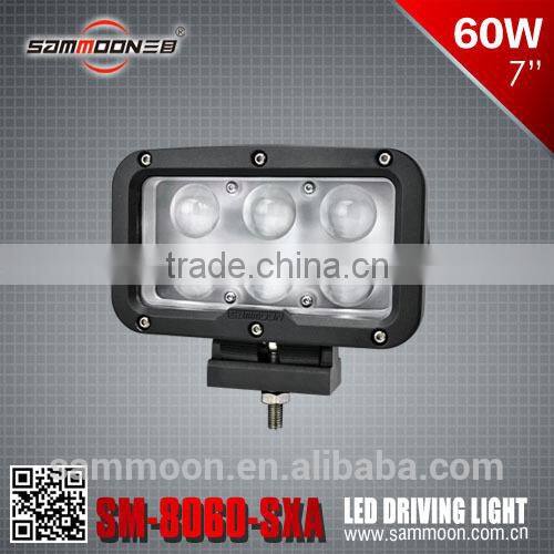 New design Dual Row Super bright Rectangle 7 inch 60w CREE LED driving light, led work light_SM-8060-SXA