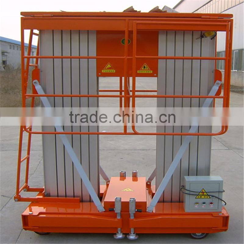 10m single aluminum mast lift man lift platform hydraulic vertical platform lift