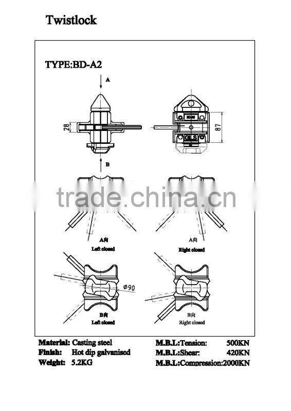 ISO casting double ended Twist lock