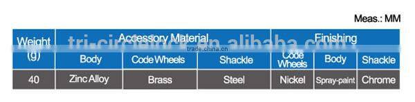 High Quality Tri-Circle Combination Padlock TC-C04
