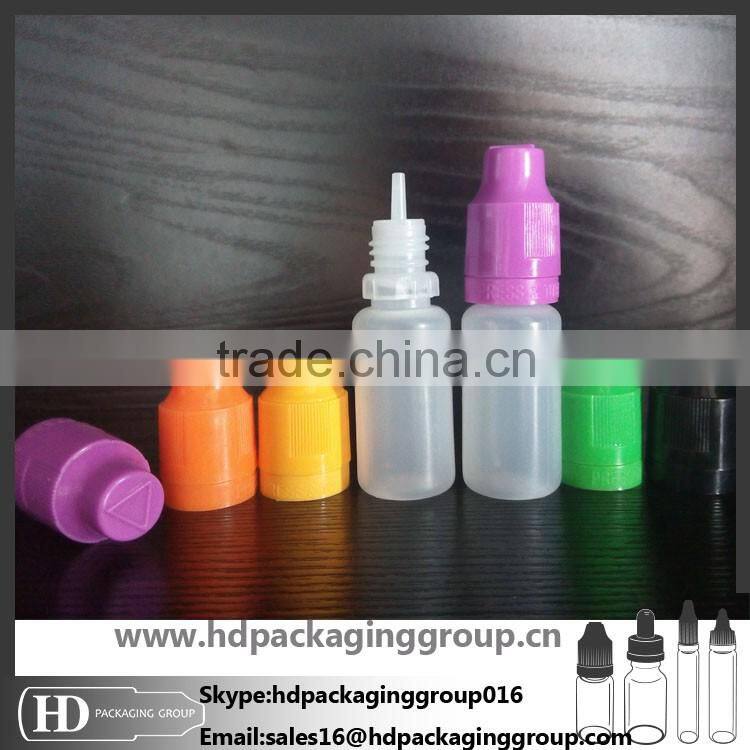 10ml 30ml e liquid pe plastic dropper bottle with childproof and tamper evident cap