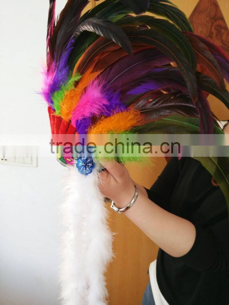 Rainbow Indian Feather Headdress