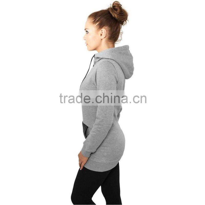 Urban Frauen Women Girls Claccics Ladies Long Leather Pocket Hoody Pullover