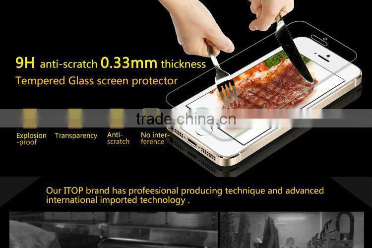 Best Quality Adhensive Tempered Glass Stickers for Mobile Phone, Clear Tempered Glass Screen Protector with Sticker
