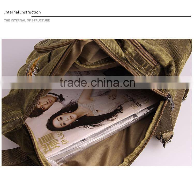 Factory directly wholesale canvas army green tactical messenger bag for sale