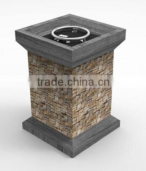 Square Magnesia Gas Fire Pit Table