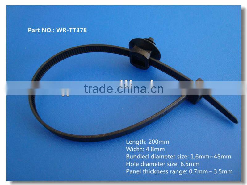 High quality High flexibility self locking nylon cable tie with clip for car