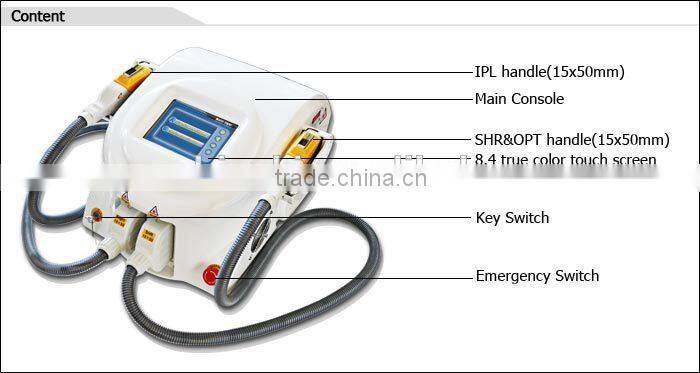 Durable portable IPL SHR OPT for permanent hair removal beauty machine