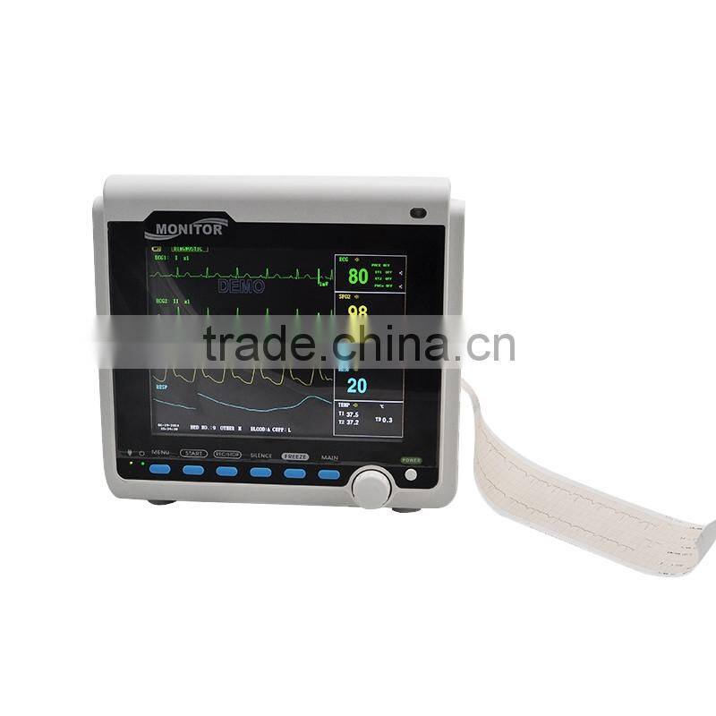 8.4-inch 5-Parameter Vet Patient Monitor with low price ECG, NIBP, SPO2, RESP, TEMP, PR