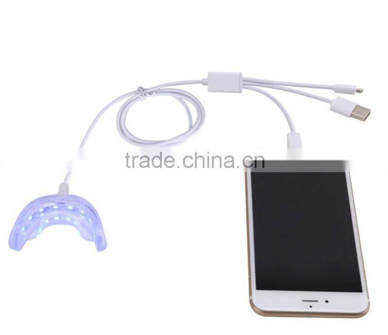 Newest phone connected teeth whitening mini light with USB/Android/iPhone interface