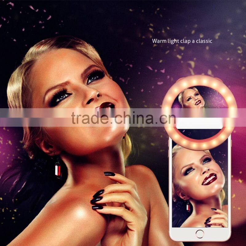 For iPhone Samsung Cellphone Fill Light Selfie Ring Light with 250mAh built in battery