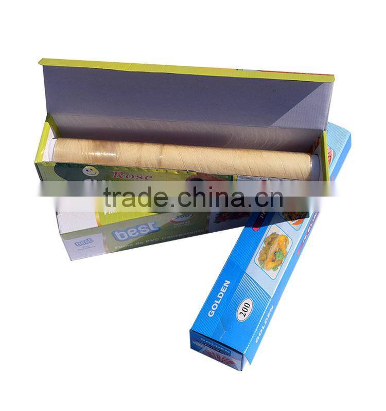Clear plastic film, PVC Cling film, PVC stretch wrap film for food packing, jumbo roll,