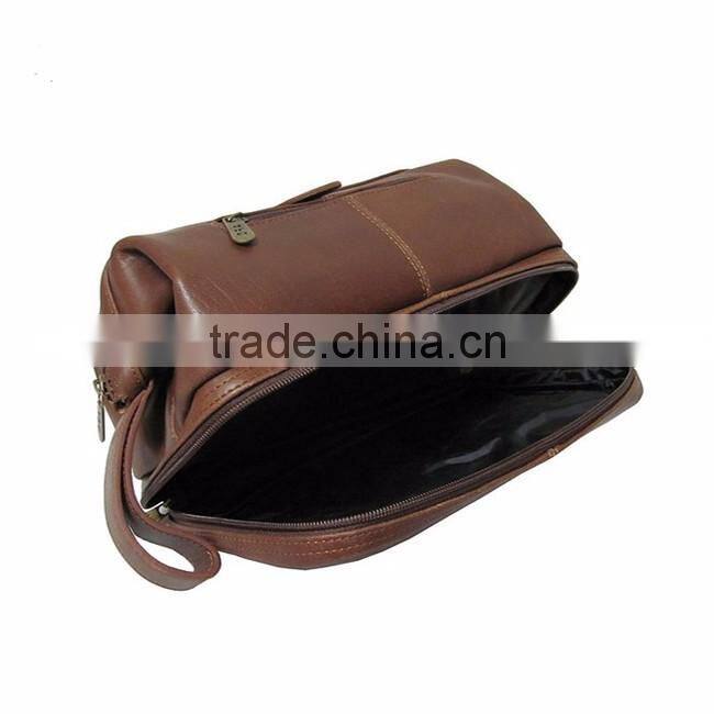 China supplier wholesale low price leather toiletry bag