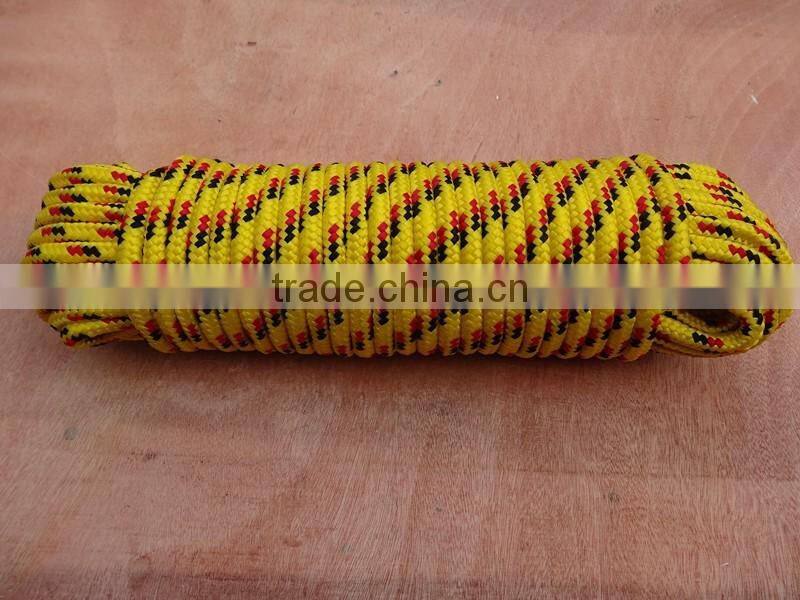 PP braided rope colorful with non-woven core 16strands