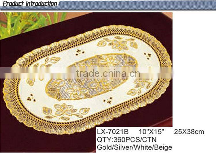Chines wholesale cheap golden oval vinyl placemats