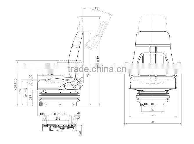 China Adjustable Loader Seat PVC YHF-03
