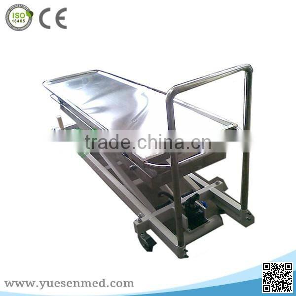 YSSJT-1C Stainless steel mortuary equipment hydraulic corpse lifter