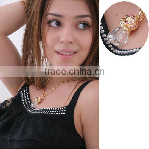 Leopard Shape Necklace Pendant Glass Perfume bottle jewelry Necklace