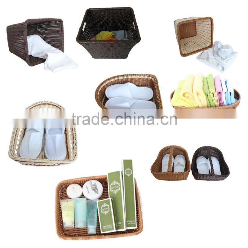 Wholesales supermarket PE rattan plastic display stand for fruit vegetable