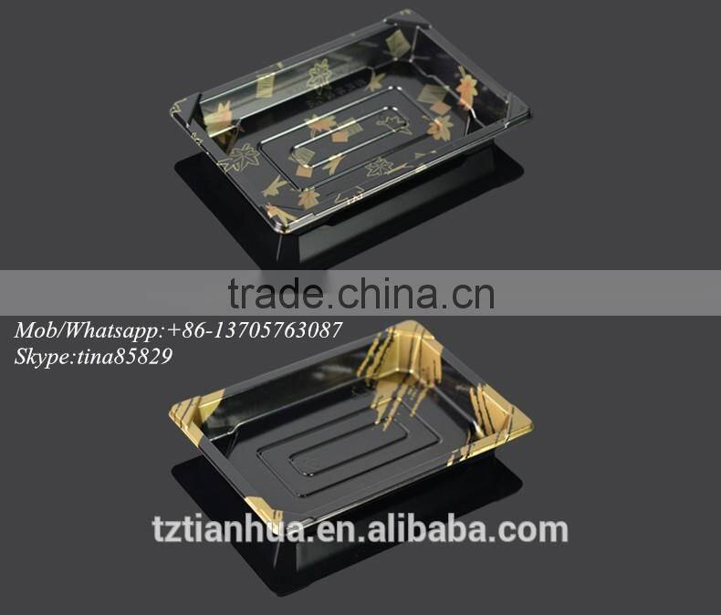High Quality PS Disposable Plastic Sushi Container,Plastic Take Out Sushi Packaging,Japanese Sushi Box with Printed film