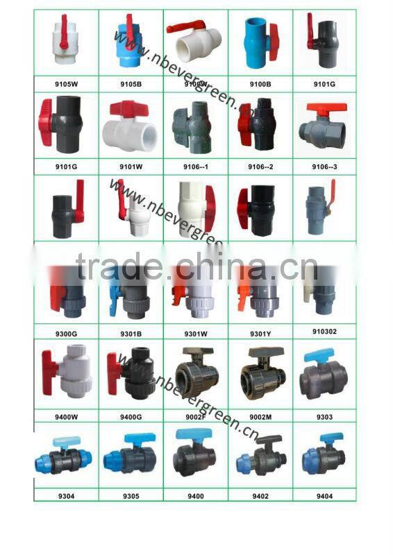 High-quality PVC Ball Valve with long and butterfly handle