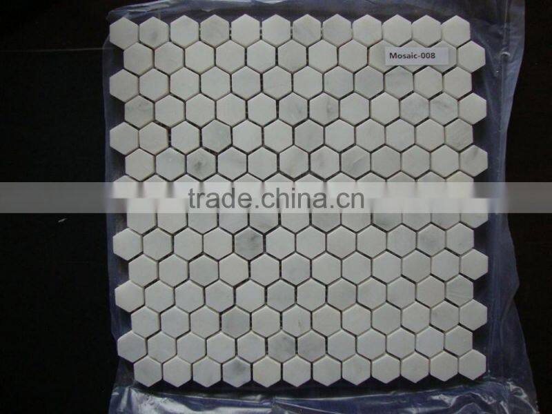 Cheap white marble mosaic 24*24 tile for sale