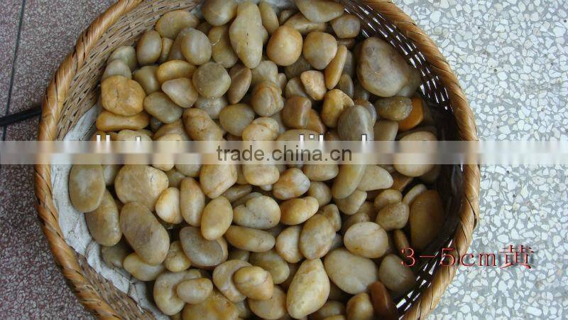 Natural polished yellow pebble stone