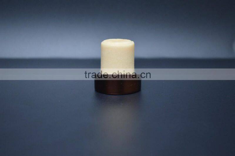 Black aluminum top synthestic cork for glass bottle T-shape cork stopper