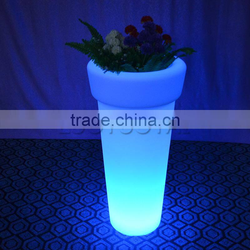 LED remote control planter pot plastic led light flower pot LTT-CF12