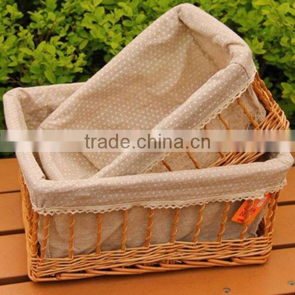 2014 new design natural wicker basket liners with handles
