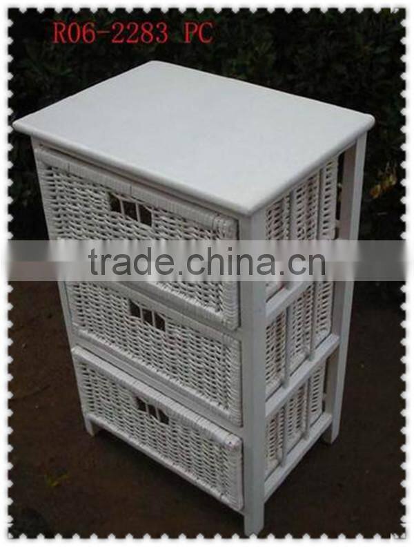eco-friend natural wooden cabinet with basket drawes for living room