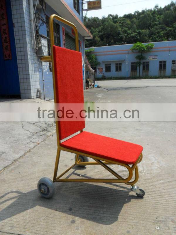 Convenient Metal banquet chair Trolley with wheels FT-809-1