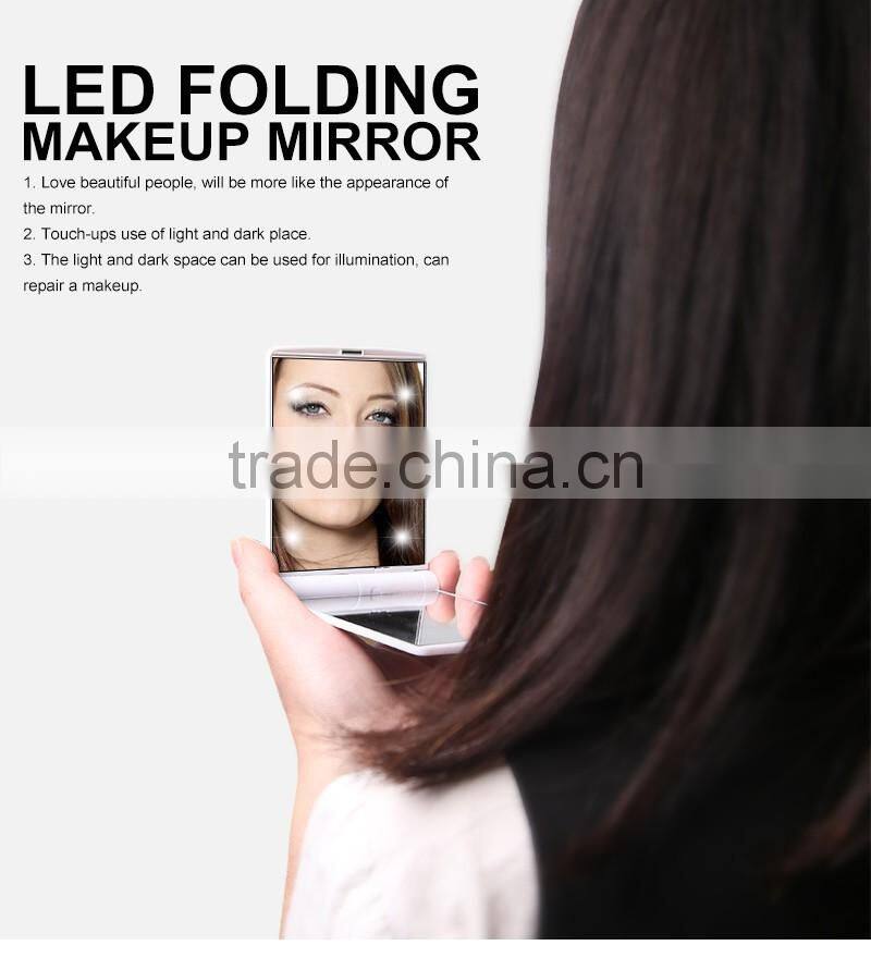personal care makeup tool spocket mirror, make up mirror with led light