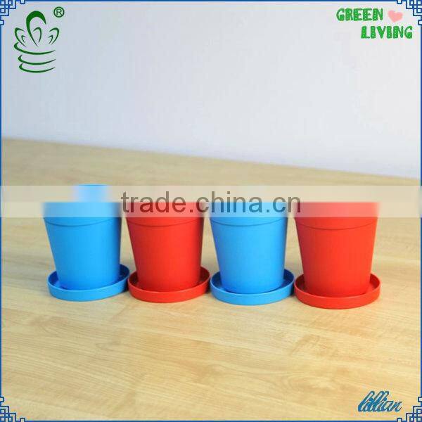 Round flower pot colorful garden plastic flower pot decorative plastic flower pot
