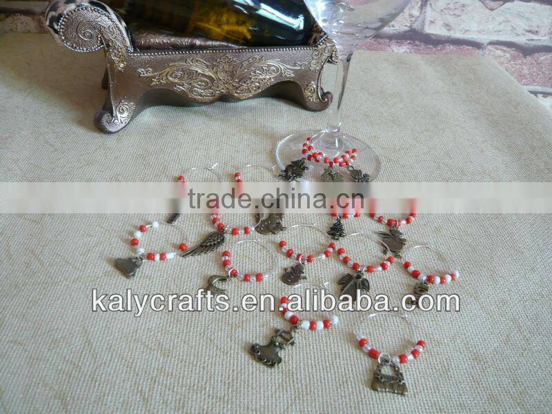 promotion item christmas wine glass charms