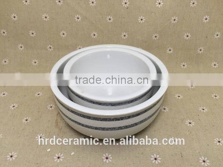 Stocked Personalized high quality ceramic soup bowl with two size