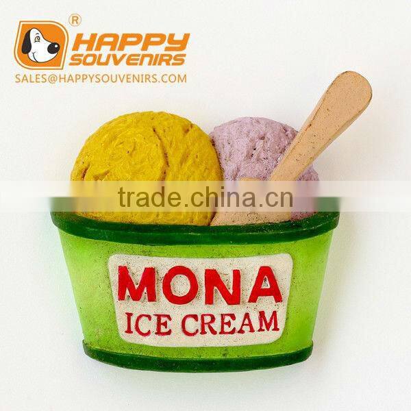 home decoration colorful ice cream shaped 3D resin fridge magnet