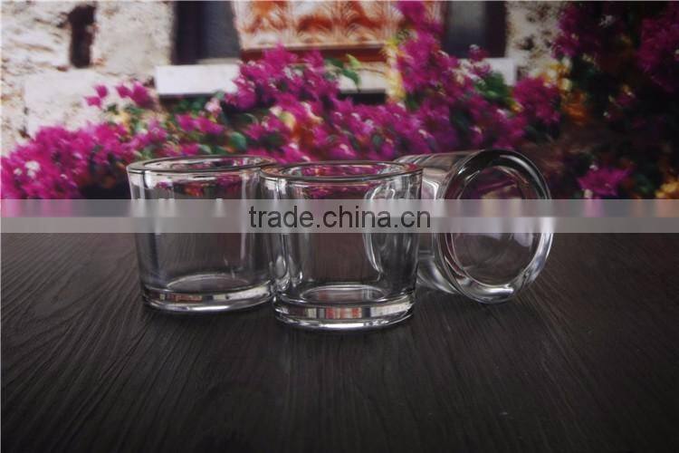 mini round thick glass candle cup within wax inside