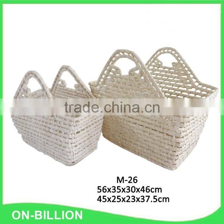 Large natural carry woven straw shopping basket