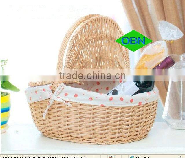 Wholesale wicker shopping basket with lid